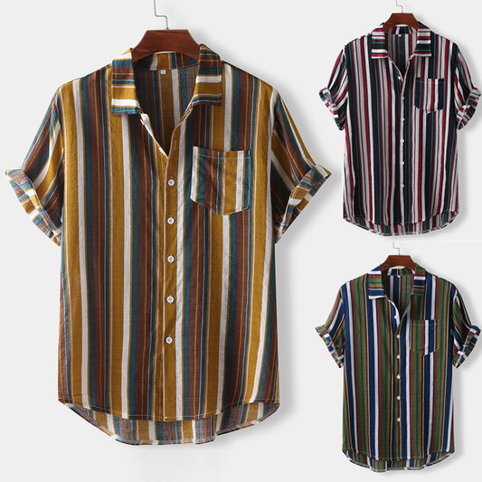 Hawaiian striped casual shirt